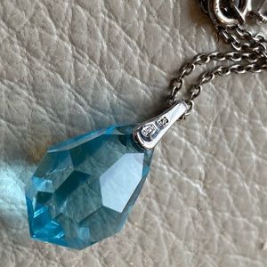 Sterling Silver Necklace and Crystal Charm